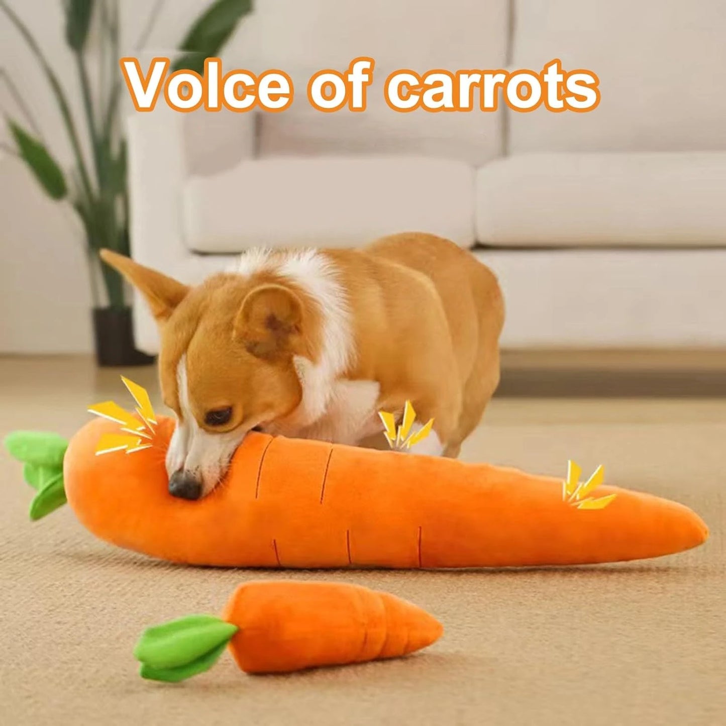 Durable Carrot chew toy for dogs